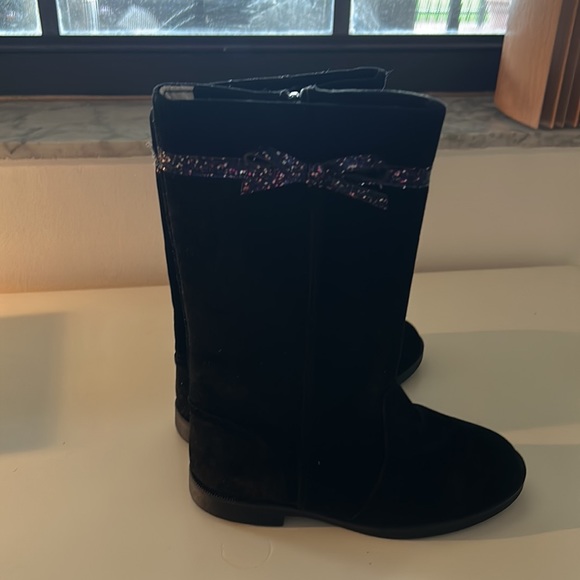 Girls black velvet boots - Picture 3 of 6
